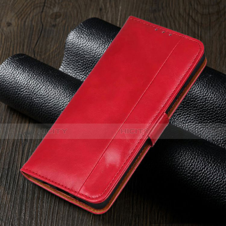 Coque Portefeuille Livre Cuir Etui Clapet L02 pour Realme 5i Rouge Plus