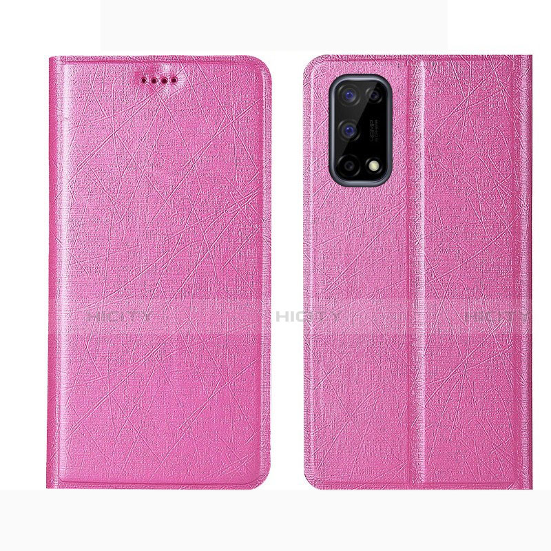 Coque Portefeuille Livre Cuir Etui Clapet L02 pour Realme Q2 5G Rose Plus