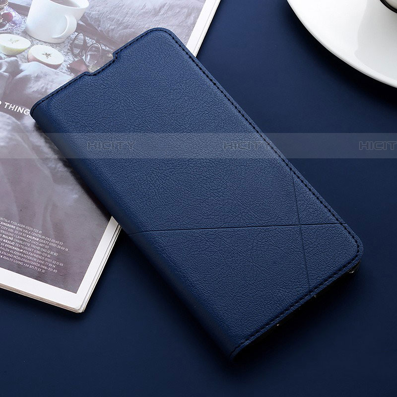Coque Portefeuille Livre Cuir Etui Clapet L02 pour Realme X2 Bleu Plus