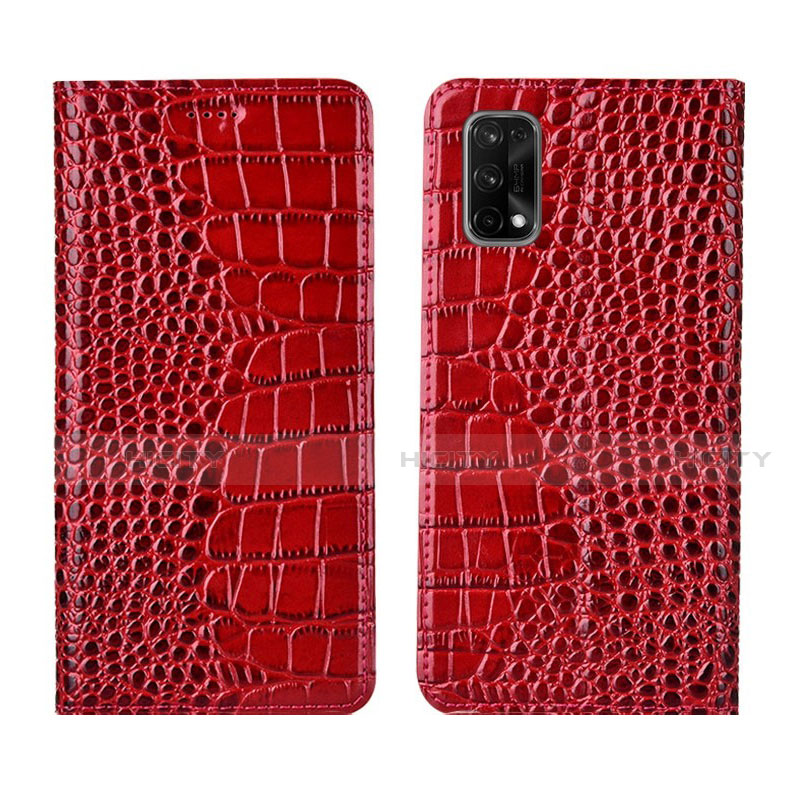 Coque Portefeuille Livre Cuir Etui Clapet L02 pour Realme X7 5G Rouge Plus