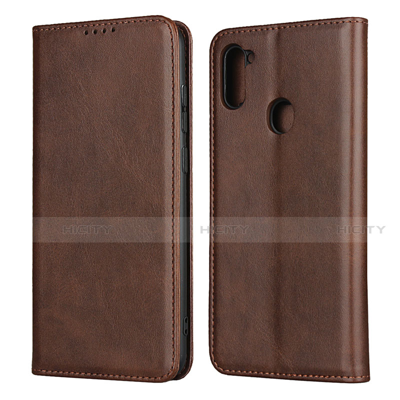 Coque Portefeuille Livre Cuir Etui Clapet L02 pour Samsung Galaxy A11 Marron Plus