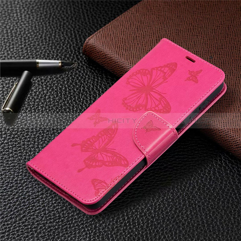 Coque Portefeuille Livre Cuir Etui Clapet L02 pour Samsung Galaxy A12 5G Rose Rouge Plus