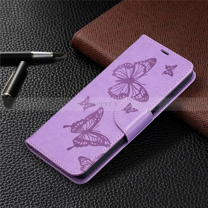 Coque Portefeuille Livre Cuir Etui Clapet L02 pour Samsung Galaxy A12 5G Violet Clair Plus