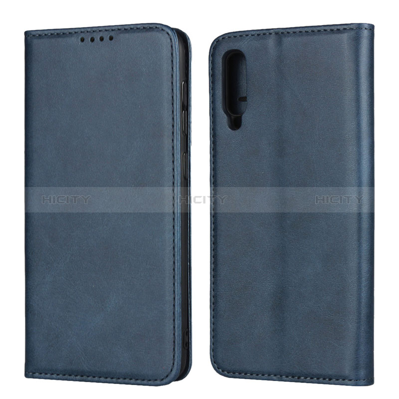 Coque Portefeuille Livre Cuir Etui Clapet L02 pour Samsung Galaxy A50S Bleu Plus