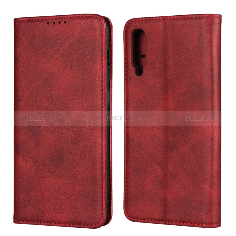 Coque Portefeuille Livre Cuir Etui Clapet L02 pour Samsung Galaxy A50S Rouge Plus