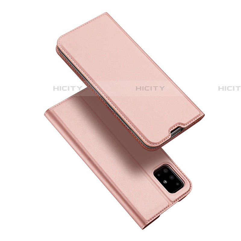 Coque Portefeuille Livre Cuir Etui Clapet L02 pour Samsung Galaxy A51 5G Or Rose Plus