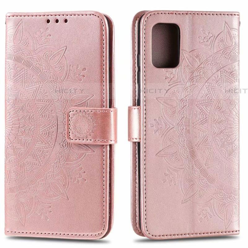 Coque Portefeuille Livre Cuir Etui Clapet L02 pour Samsung Galaxy A71 5G Or Rose Plus