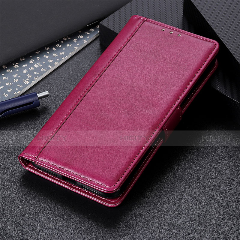 Coque Portefeuille Livre Cuir Etui Clapet L02 pour Samsung Galaxy M31 Prime Edition Vin Rouge Plus