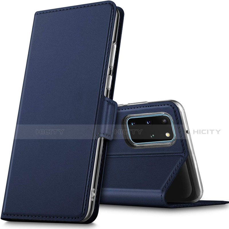 Coque Portefeuille Livre Cuir Etui Clapet L02 pour Samsung Galaxy S20 Plus 5G Bleu Plus