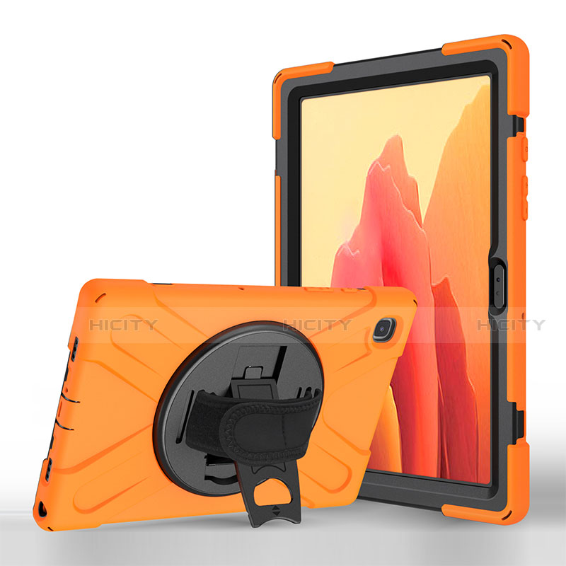 Coque Portefeuille Livre Cuir Etui Clapet L02 pour Samsung Galaxy Tab A7 Wi-Fi 10.4 SM-T500 Orange Plus