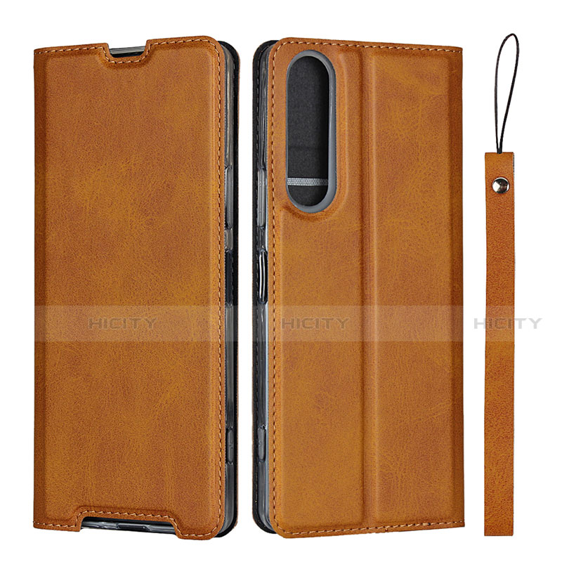 Coque Portefeuille Livre Cuir Etui Clapet L02 pour Sony Xperia 1 II Orange Plus