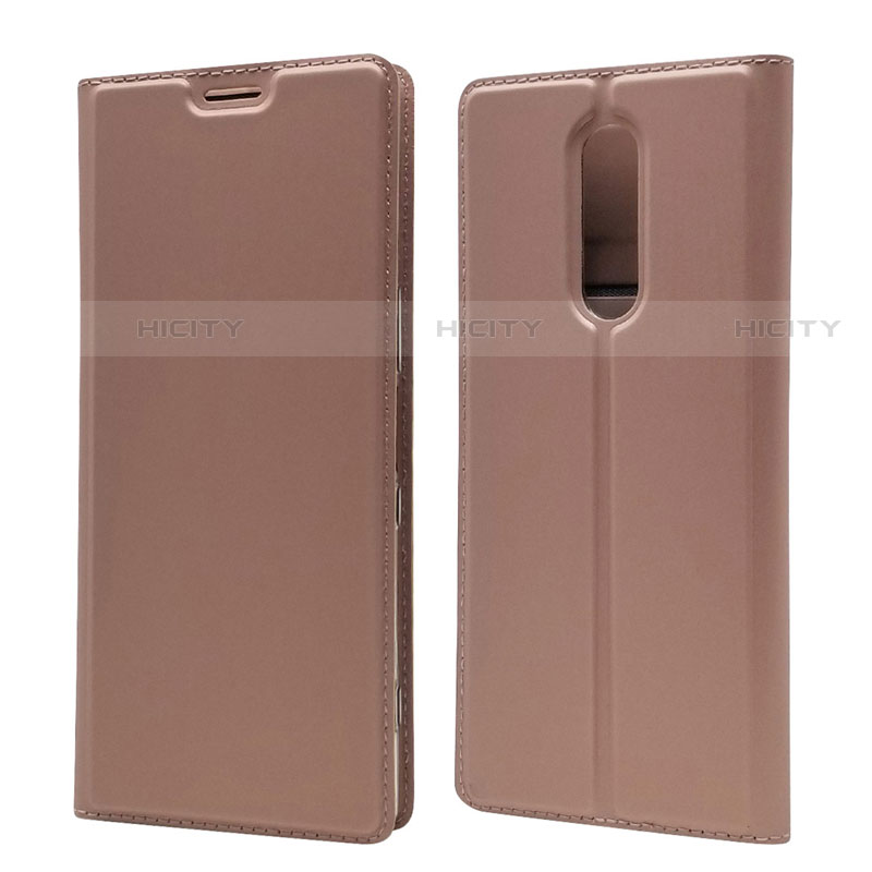 Coque Portefeuille Livre Cuir Etui Clapet L02 pour Sony Xperia 1 Or Rose Plus