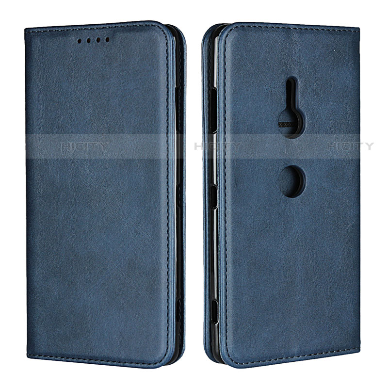 Coque Portefeuille Livre Cuir Etui Clapet L02 pour Sony Xperia XZ3 Bleu Plus