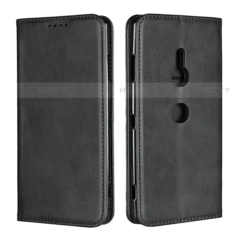 Coque Portefeuille Livre Cuir Etui Clapet L02 pour Sony Xperia XZ3 Noir Plus