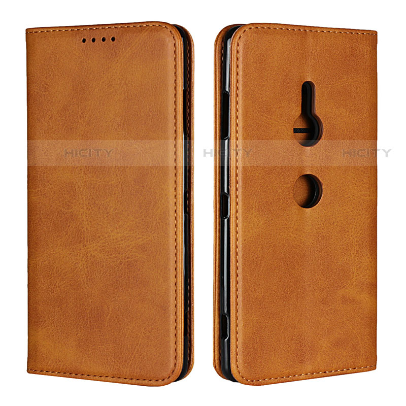 Coque Portefeuille Livre Cuir Etui Clapet L02 pour Sony Xperia XZ3 Orange Plus