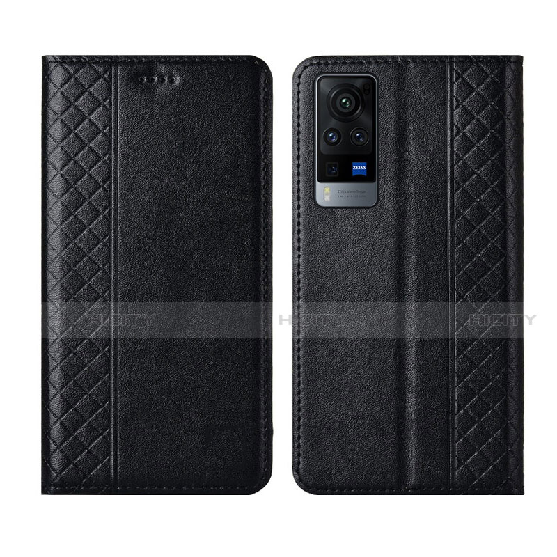 Coque Portefeuille Livre Cuir Etui Clapet L02 pour Vivo X60 5G Noir Plus