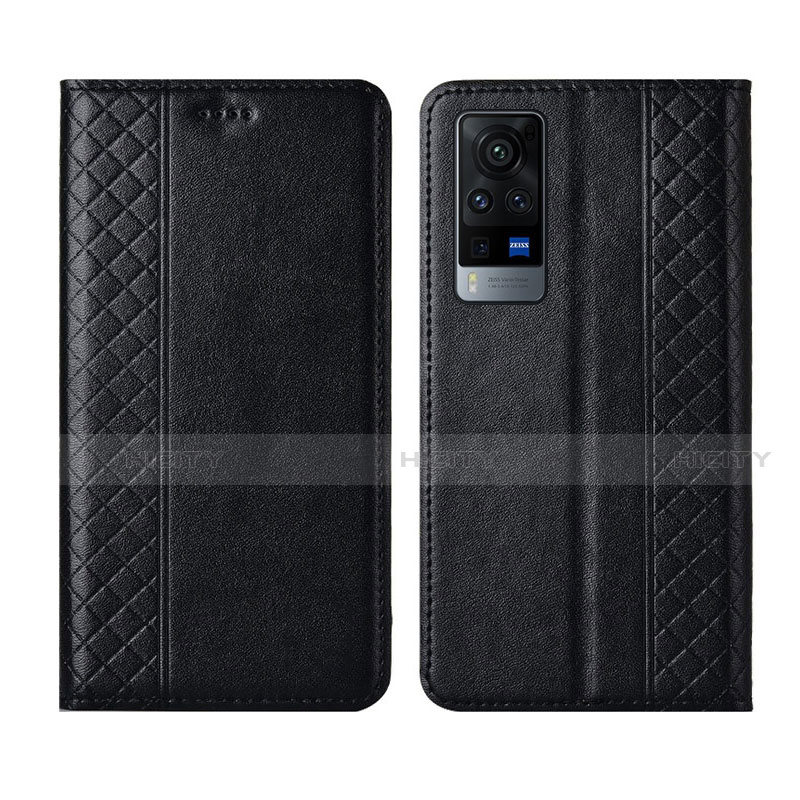 Coque Portefeuille Livre Cuir Etui Clapet L02 pour Vivo X60 Pro 5G Noir Plus