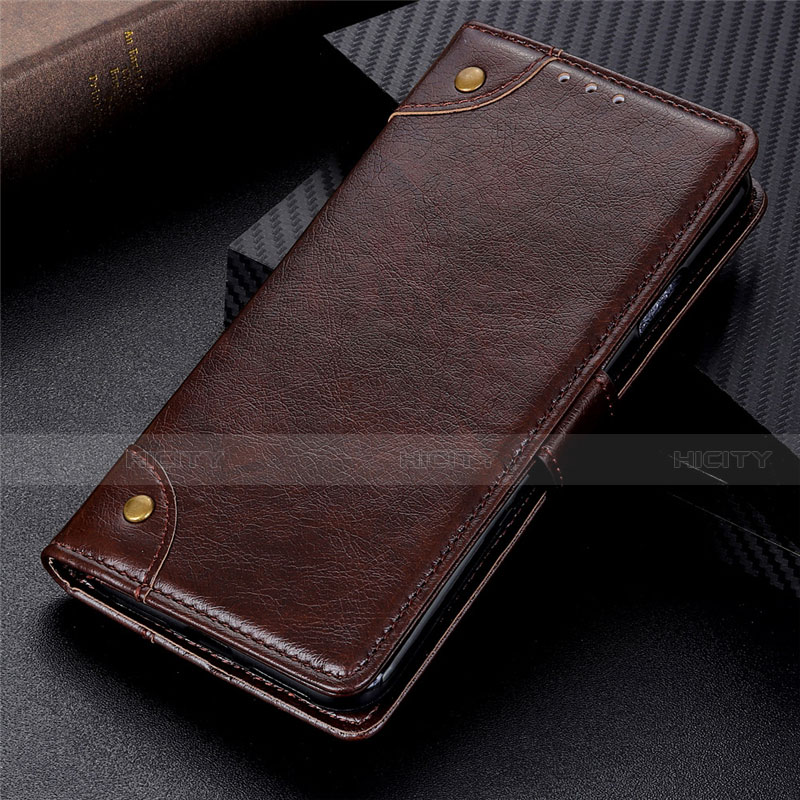 Coque Portefeuille Livre Cuir Etui Clapet L02 pour Vivo Y20i India Marron Plus