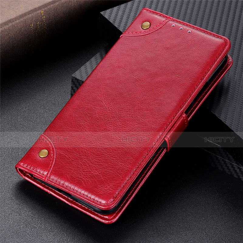 Coque Portefeuille Livre Cuir Etui Clapet L02 pour Vivo Y20i India Rouge Plus