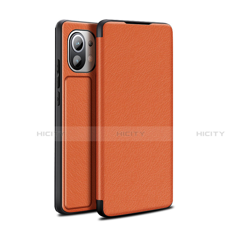 Coque Portefeuille Livre Cuir Etui Clapet L02 pour Xiaomi Mi 11 5G Marron Plus