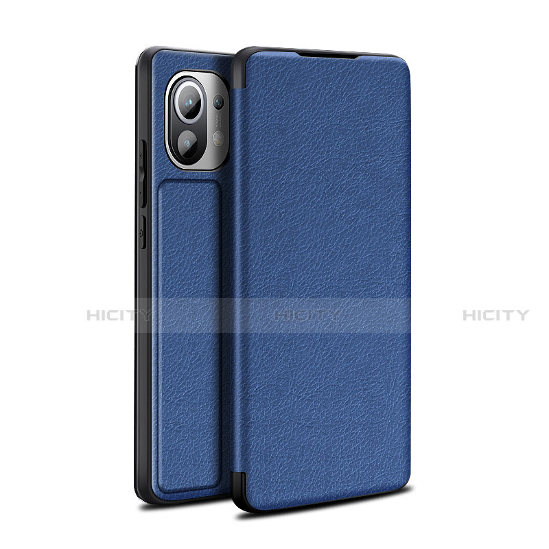 Coque Portefeuille Livre Cuir Etui Clapet L02 pour Xiaomi Mi 11 Lite 5G Bleu Plus