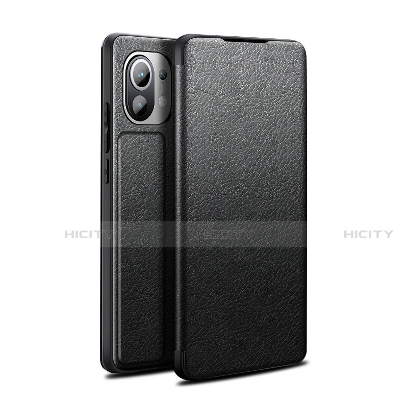 Coque Portefeuille Livre Cuir Etui Clapet L02 pour Xiaomi Mi 11 Lite 5G Noir Plus