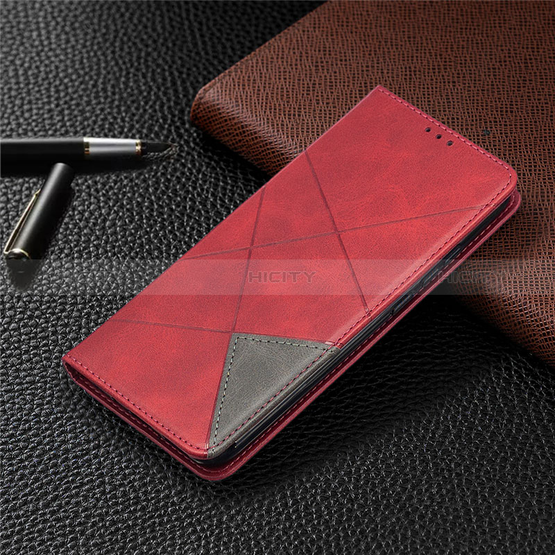 Coque Portefeuille Livre Cuir Etui Clapet L02 pour Xiaomi POCO C3 Rouge Plus