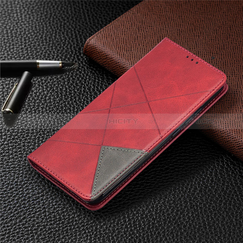 Coque Portefeuille Livre Cuir Etui Clapet L02 pour Xiaomi Redmi 10A 4G Rouge Plus