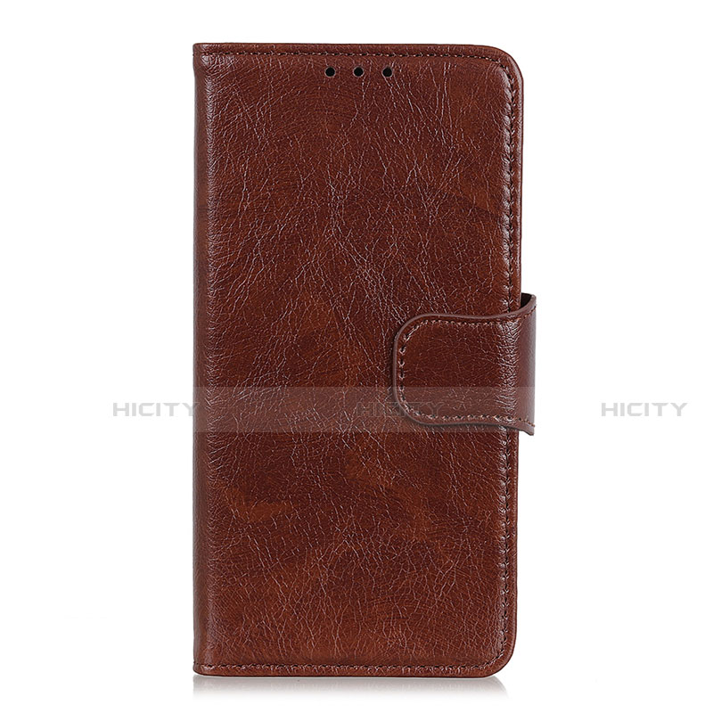 Coque Portefeuille Livre Cuir Etui Clapet L02 pour Xiaomi Redmi 9 Prime India Marron Plus