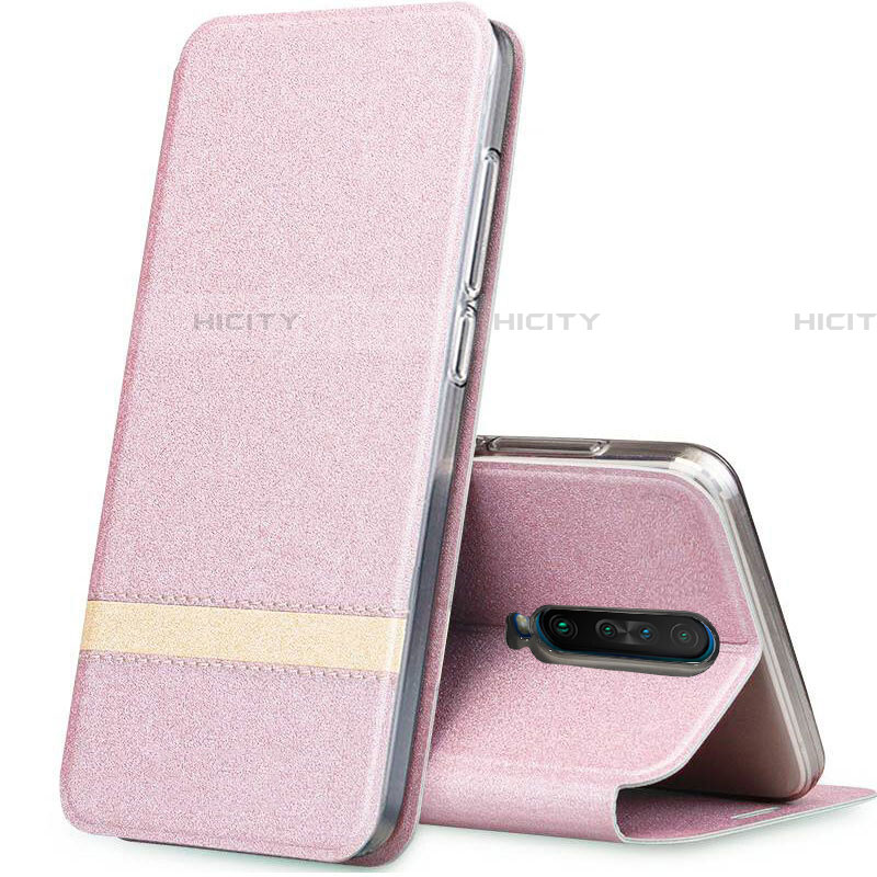 Coque Portefeuille Livre Cuir Etui Clapet L02 pour Xiaomi Redmi K30i 5G Or Rose Plus