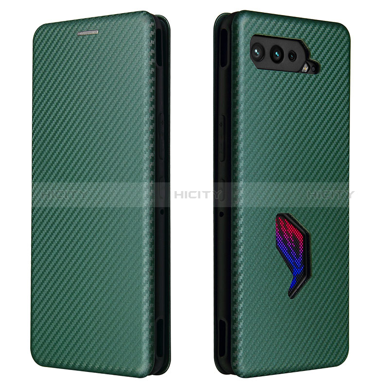 Coque Portefeuille Livre Cuir Etui Clapet L02Z pour Asus ROG Phone 5 Pro Vert Plus