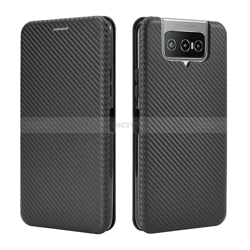 Coque Portefeuille Livre Cuir Etui Clapet L02Z pour Asus Zenfone 7 ZS670KS Noir Plus