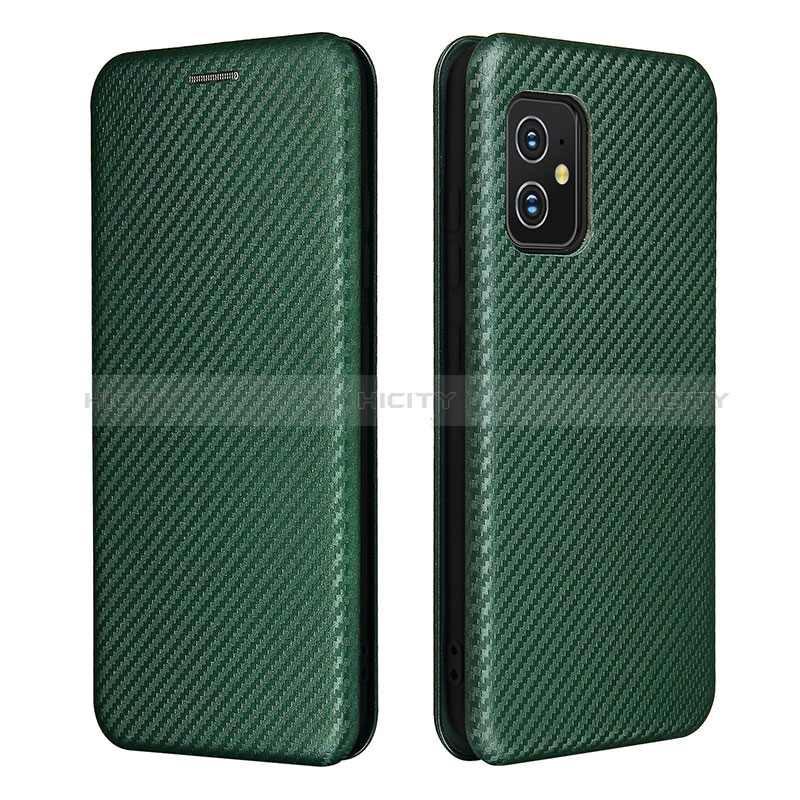 Coque Portefeuille Livre Cuir Etui Clapet L02Z pour Asus ZenFone 8 Mini Vert Plus