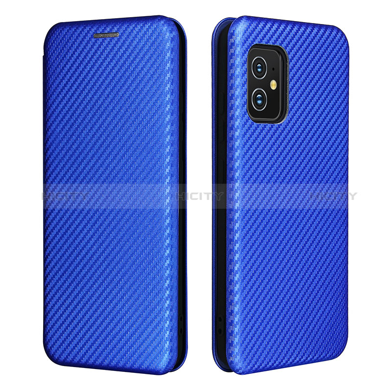 Coque Portefeuille Livre Cuir Etui Clapet L02Z pour Asus Zenfone 8 ZS590KS Bleu Plus