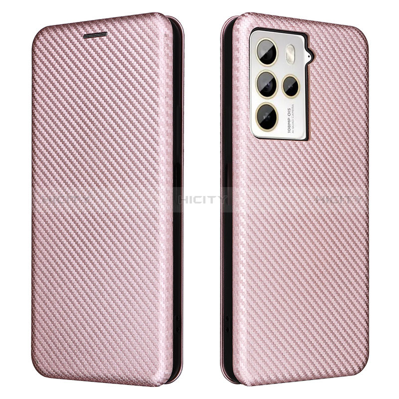 Coque Portefeuille Livre Cuir Etui Clapet L02Z pour HTC U23 5G Or Rose Plus