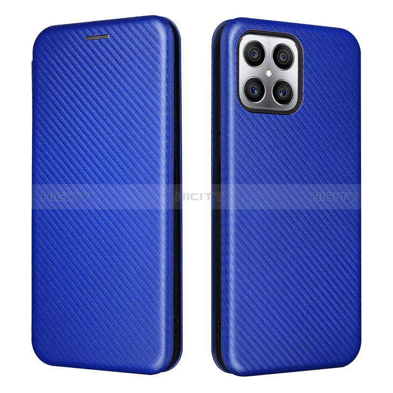 Coque Portefeuille Livre Cuir Etui Clapet L02Z pour Huawei Honor X8 4G Bleu Plus