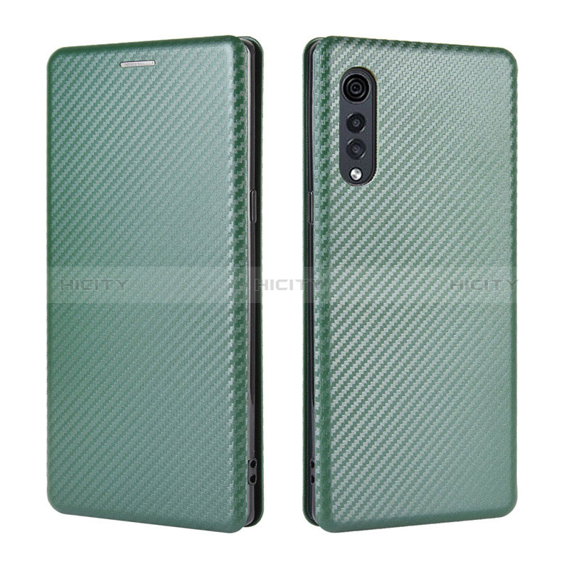 Coque Portefeuille Livre Cuir Etui Clapet L02Z pour LG Velvet 5G Vert Plus