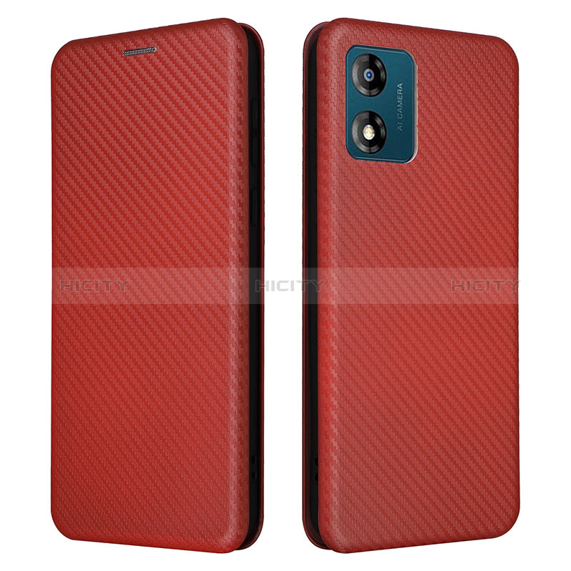 Coque Portefeuille Livre Cuir Etui Clapet L02Z pour Motorola Moto E13 Marron Plus