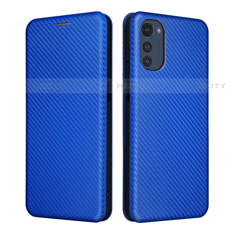 Coque Portefeuille Livre Cuir Etui Clapet L02Z pour Motorola Moto E32 Bleu Plus