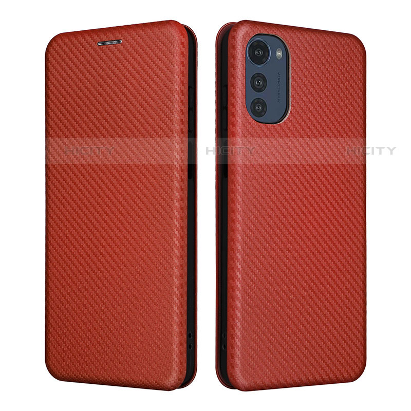 Coque Portefeuille Livre Cuir Etui Clapet L02Z pour Motorola Moto E32s Marron Plus