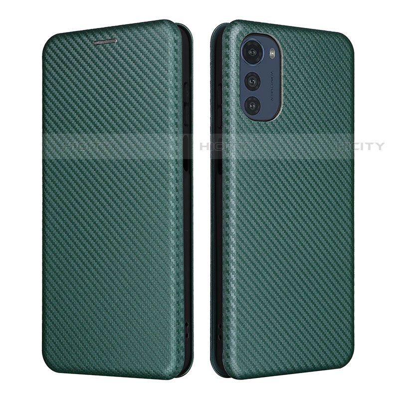 Coque Portefeuille Livre Cuir Etui Clapet L02Z pour Motorola Moto E32s Vert Plus