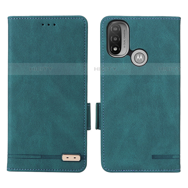 Coque Portefeuille Livre Cuir Etui Clapet L02Z pour Motorola Moto E40 Vert Plus