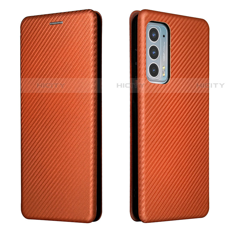 Coque Portefeuille Livre Cuir Etui Clapet L02Z pour Motorola Moto Edge 20 5G Marron Plus