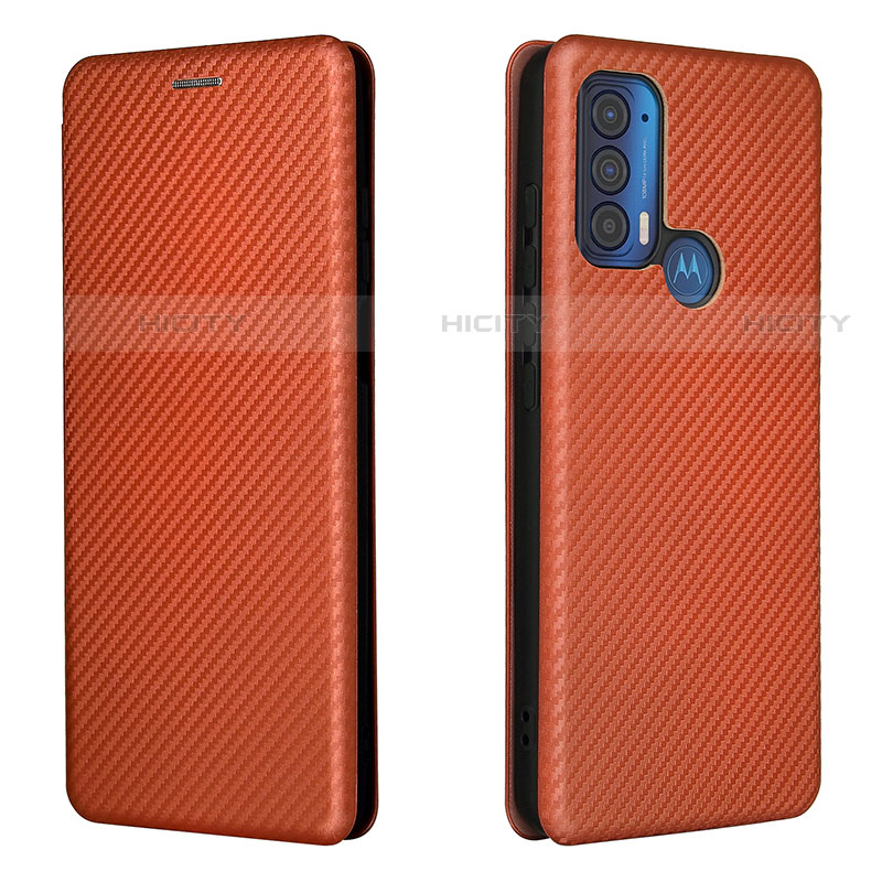 Coque Portefeuille Livre Cuir Etui Clapet L02Z pour Motorola Moto Edge (2021) 5G Marron Plus