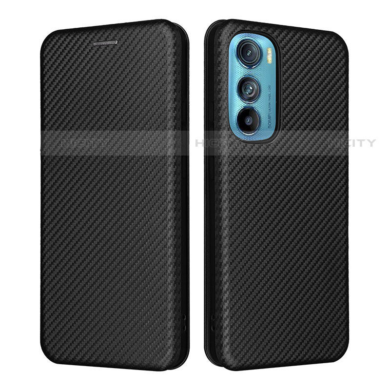 Coque Portefeuille Livre Cuir Etui Clapet L02Z pour Motorola Moto Edge 30 5G Noir Plus