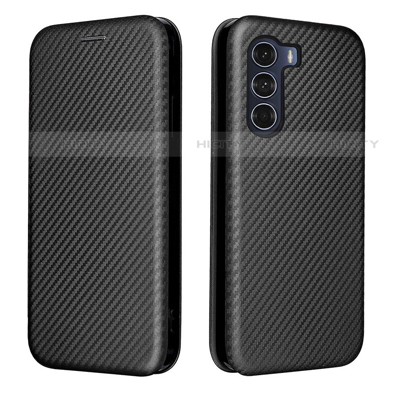 Coque Portefeuille Livre Cuir Etui Clapet L02Z pour Motorola Moto Edge S30 5G Noir Plus