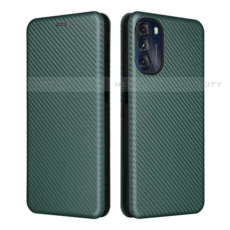 Coque Portefeuille Livre Cuir Etui Clapet L02Z pour Motorola Moto G 5G (2022) Vert Plus