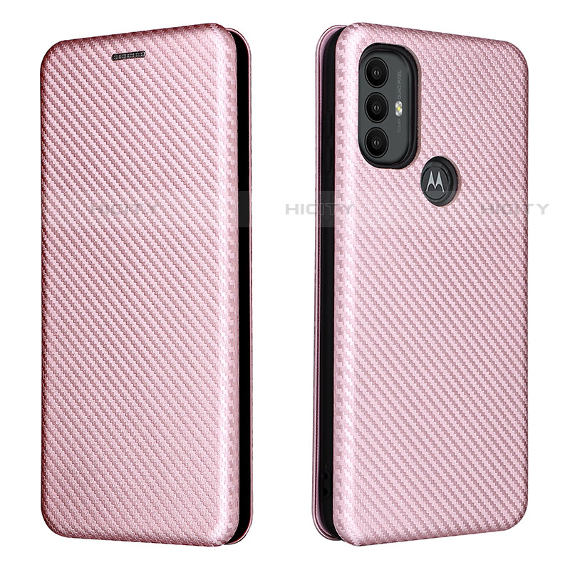 Coque Portefeuille Livre Cuir Etui Clapet L02Z pour Motorola Moto G Play (2023) Or Rose Plus