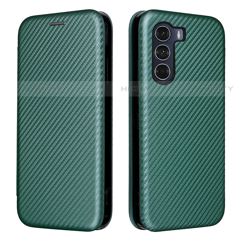 Coque Portefeuille Livre Cuir Etui Clapet L02Z pour Motorola Moto G200 5G Vert Plus