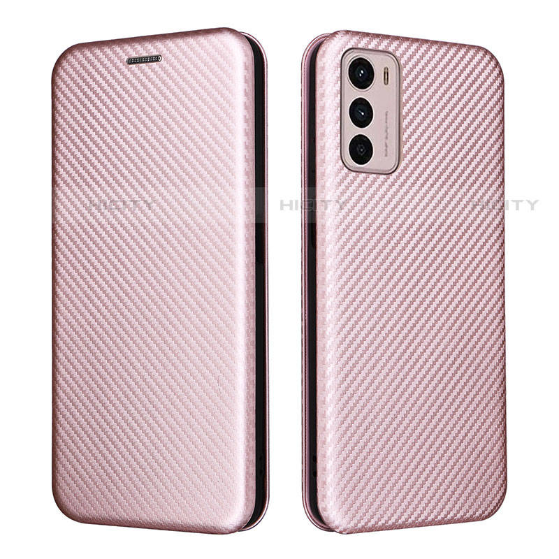 Coque Portefeuille Livre Cuir Etui Clapet L02Z pour Motorola Moto G42 Or Rose Plus